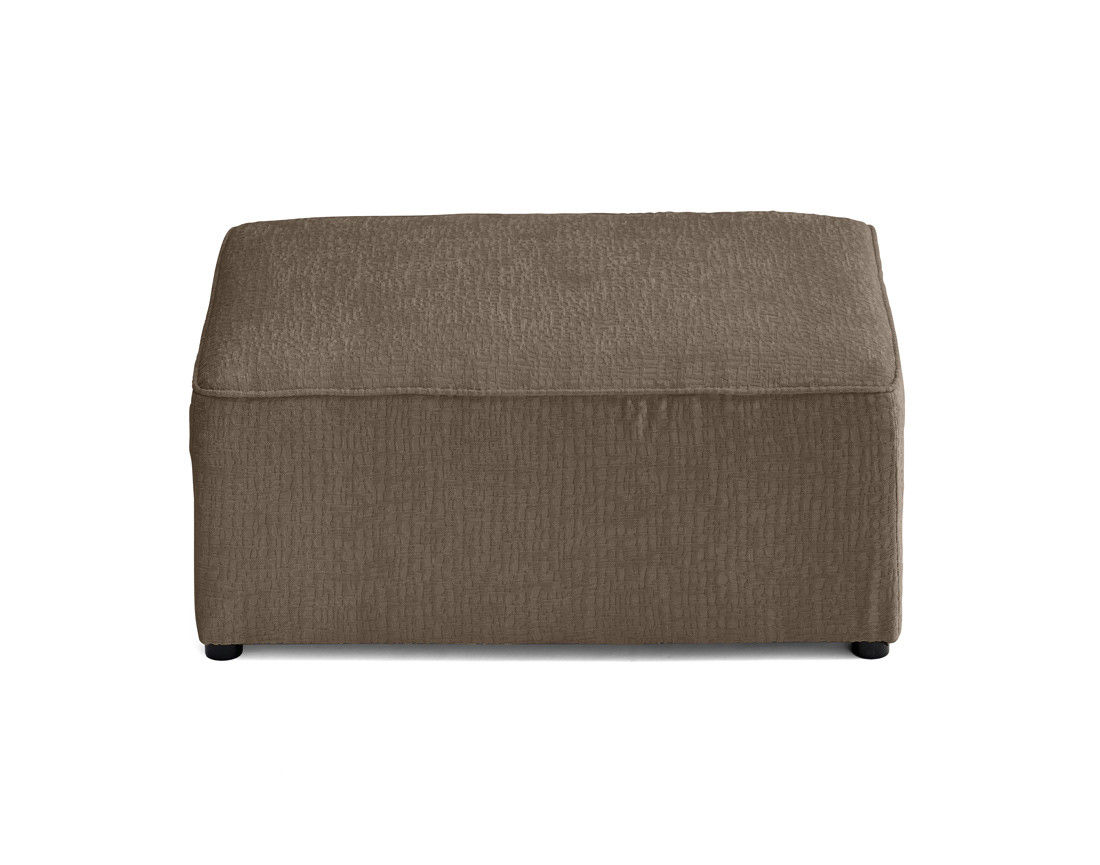 Pouf en tissu velours relief