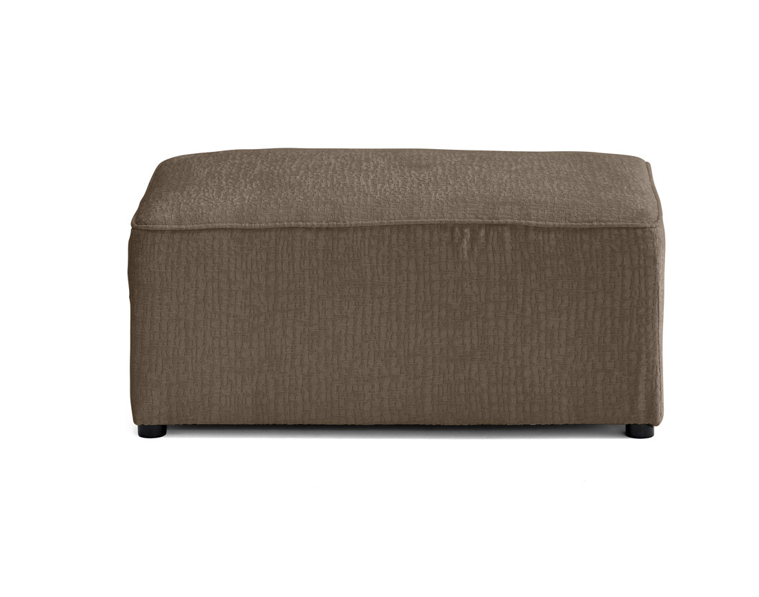 Pouf en tissu velours relief