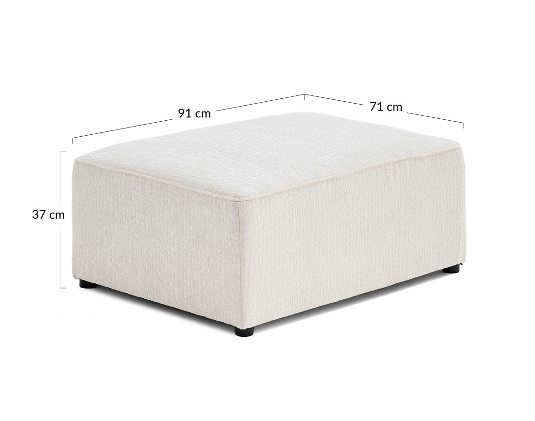 Pouf en tissu velours relief