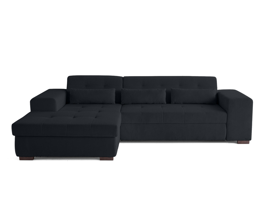 Canapé d'angle convertible Vermont 4 places avec coffre - angle gauche