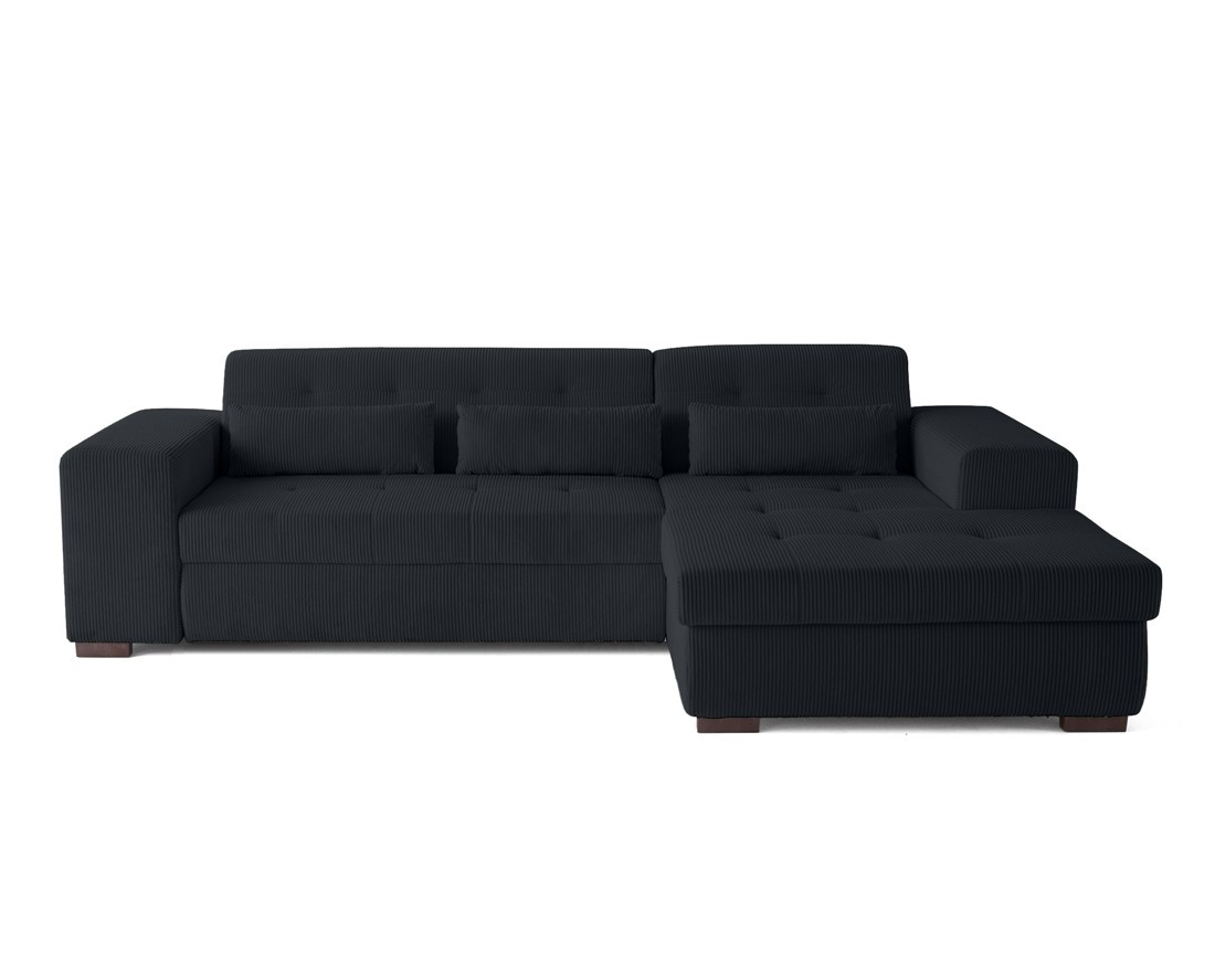 Canapé d'angle convertible Vermont 4 places avec coffre - angle droit