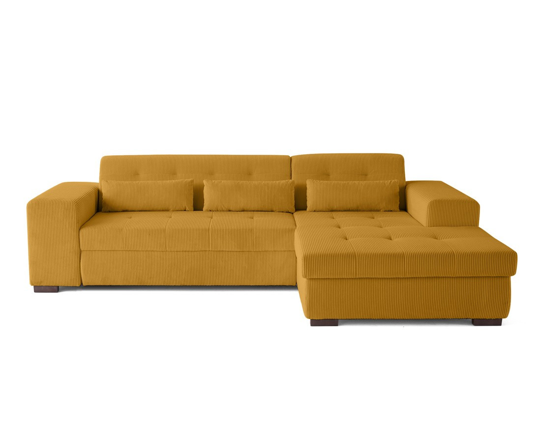 Canapé d'angle convertible Vermont 4 places avec coffre - angle droit