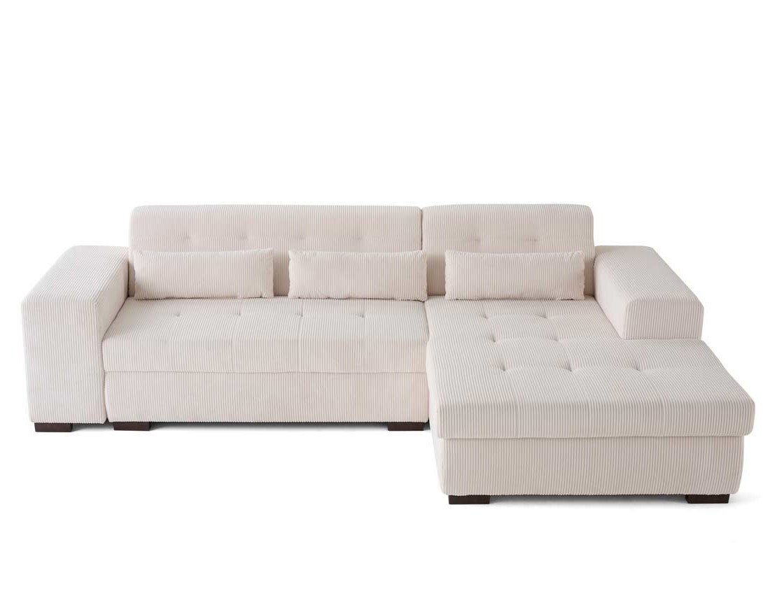 Canapé d'angle convertible Vermont 4 places avec coffre - angle droit