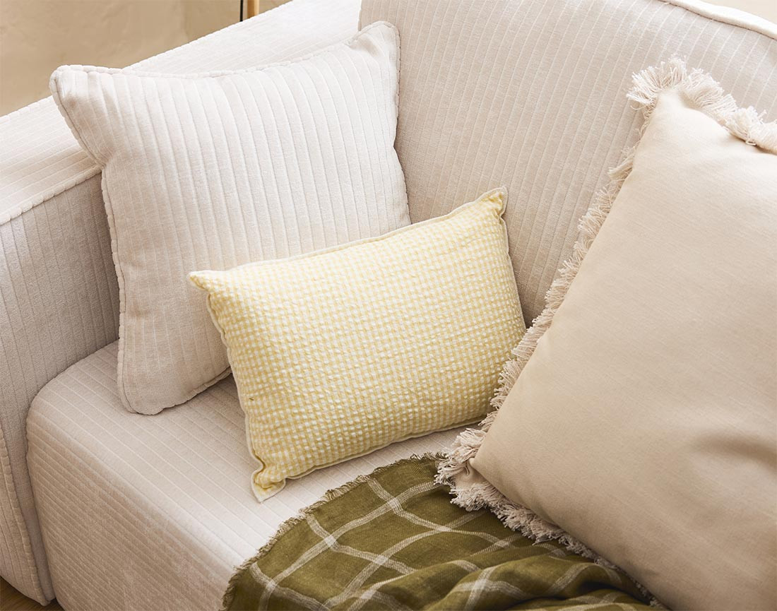 Canapé 3 places convertible avec coffre en velours côtelé plat Topaze