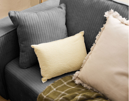 Canapé 3 places convertible avec coffre en velours côtelé plat Topaze