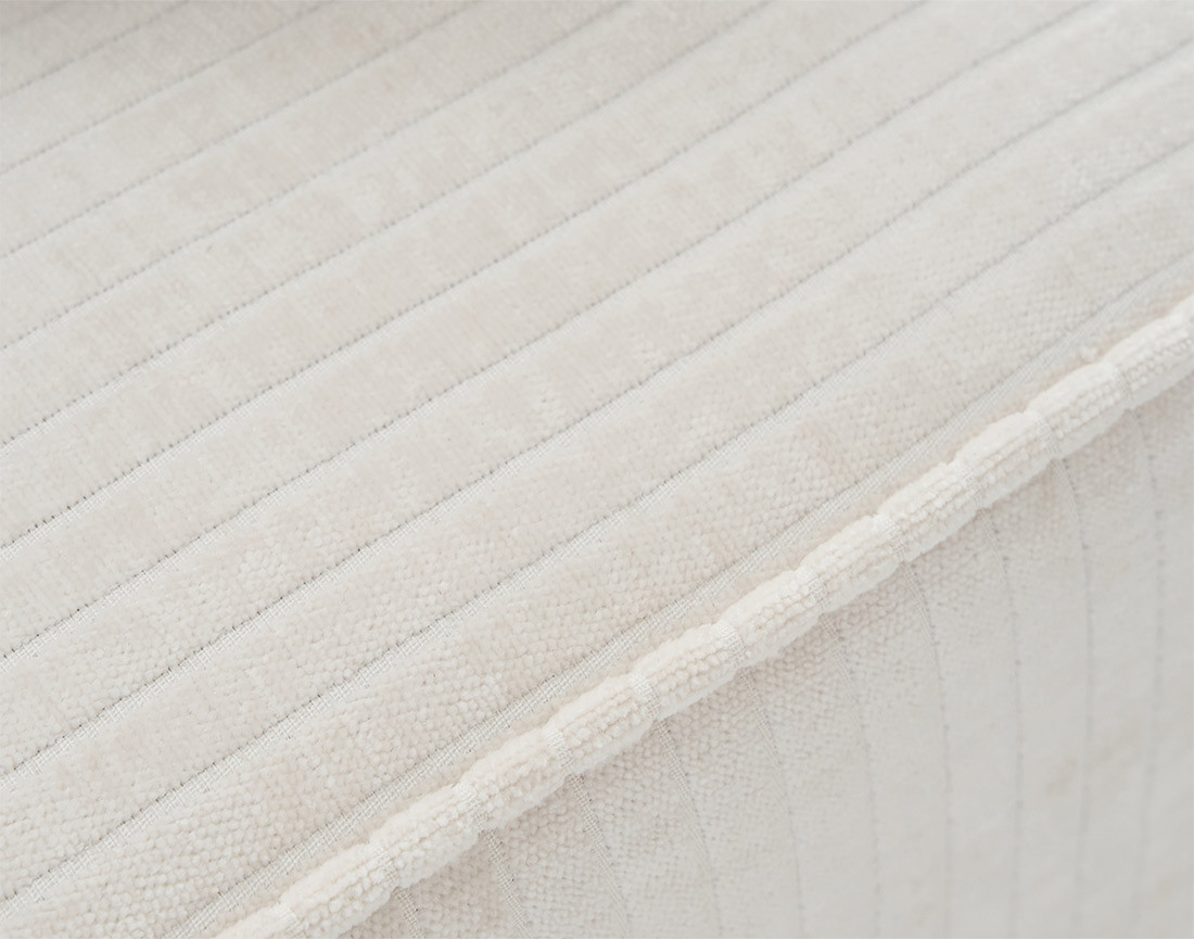 Canapé panoramique convertible avec coffre en velours côtelé plat Topaze