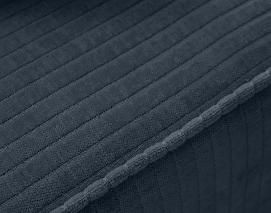 Canapé panoramique convertible avec coffre en velours côtelé plat Topaze