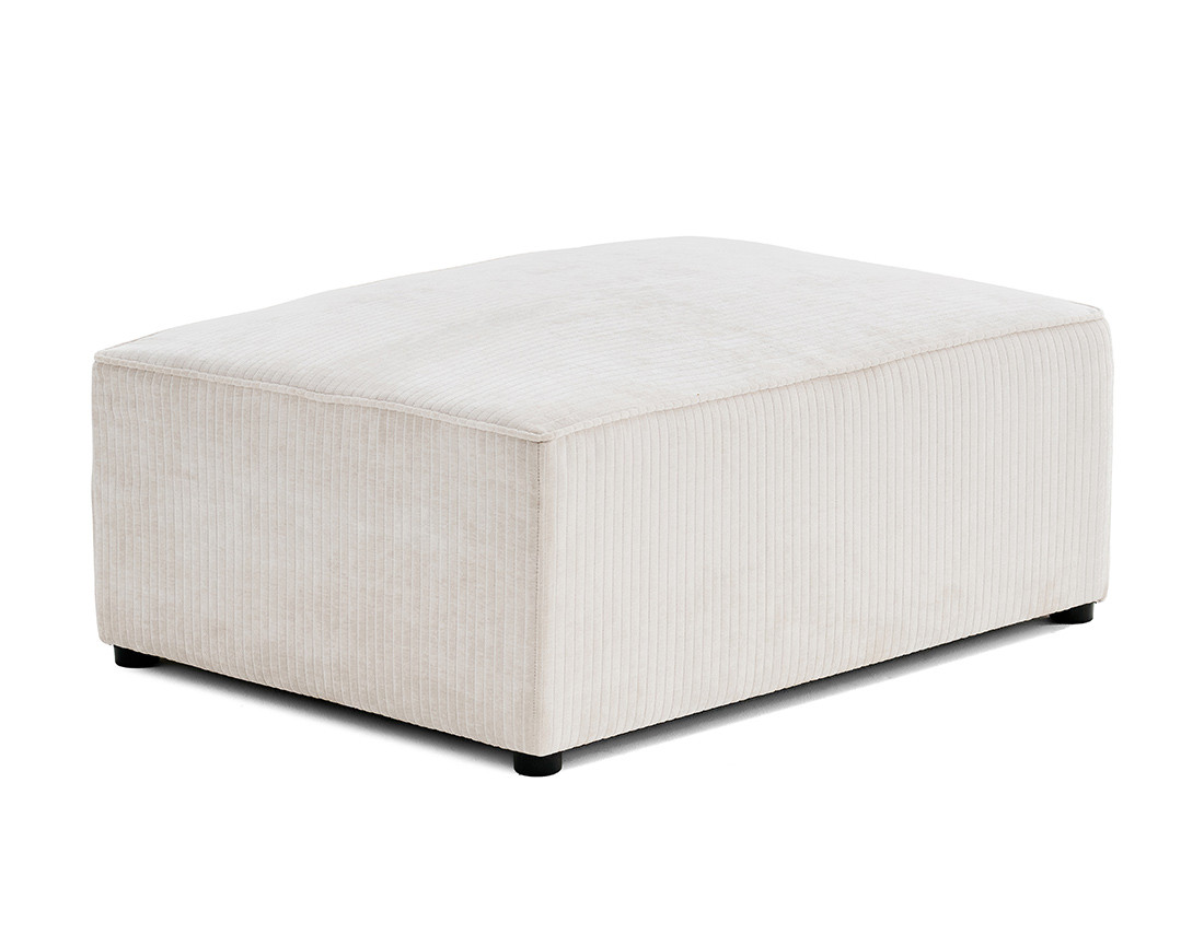 Pouf en velours côtelé plat Topaze