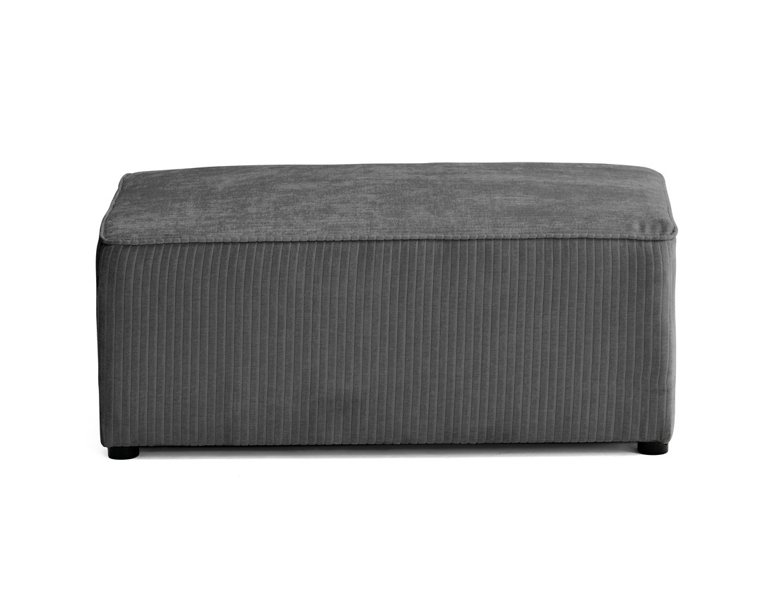 Pouf en velours côtelé plat Topaze