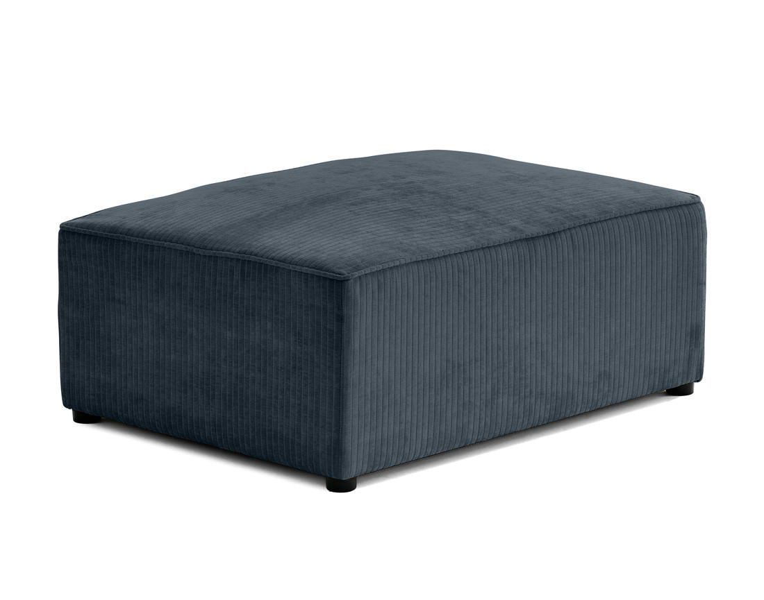 Pouf en velours côtelé plat Topaze