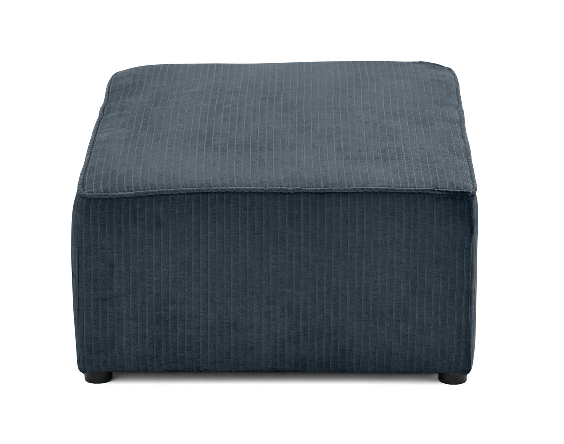 Pouf en velours côtelé plat Topaze