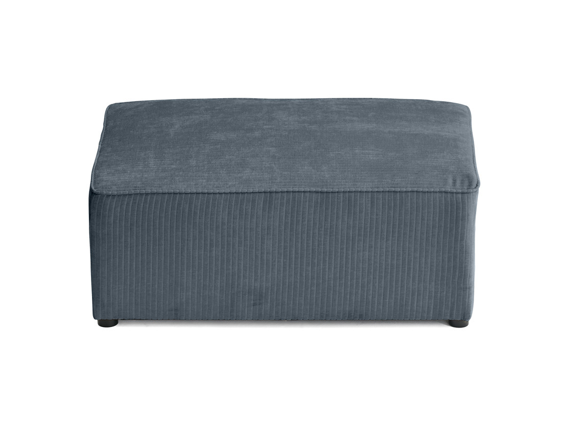 Pouf en velours côtelé plat Topaze