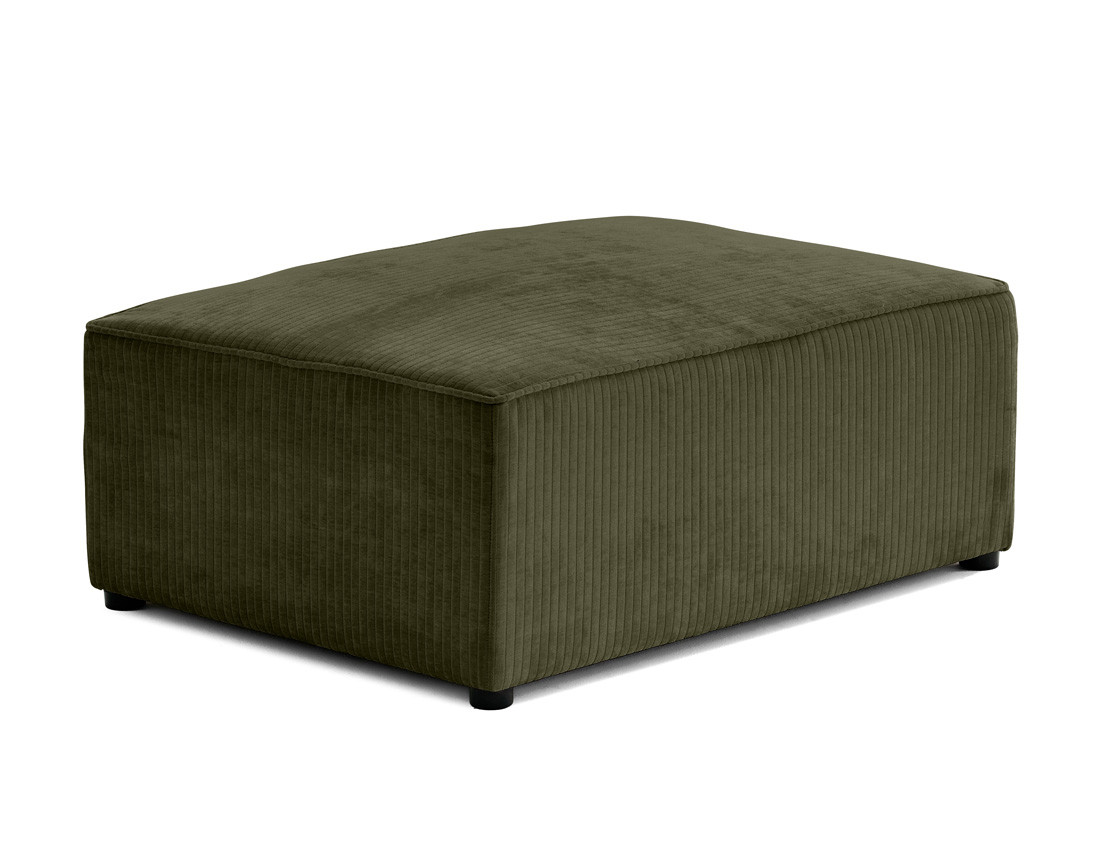 Pouf en velours côtelé plat Topaze