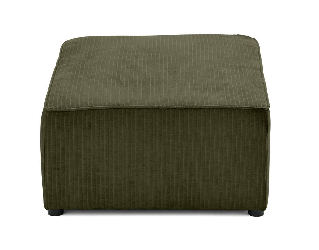 Pouf en velours côtelé plat Topaze