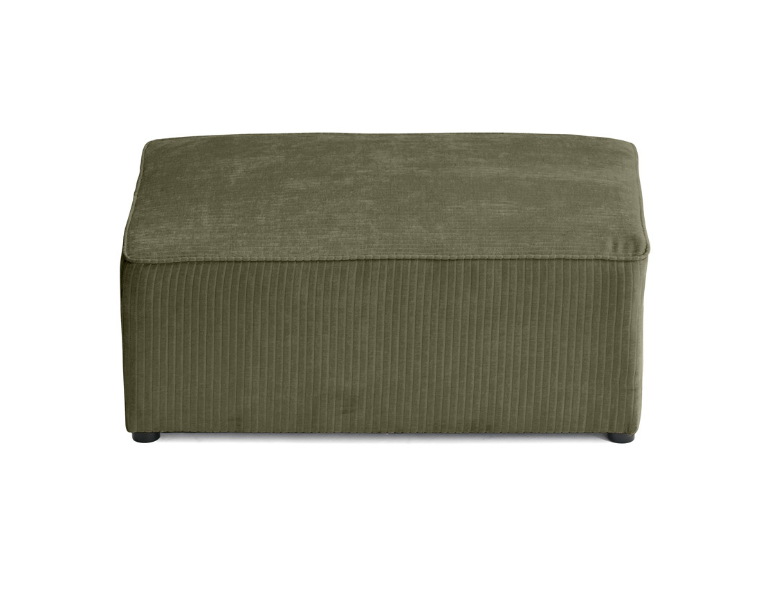 Pouf en velours côtelé plat Topaze