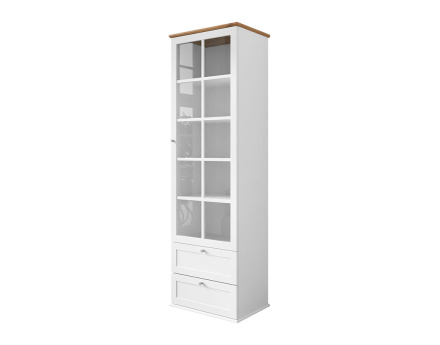 Vitrine bois et blanc 201 cm Francesco