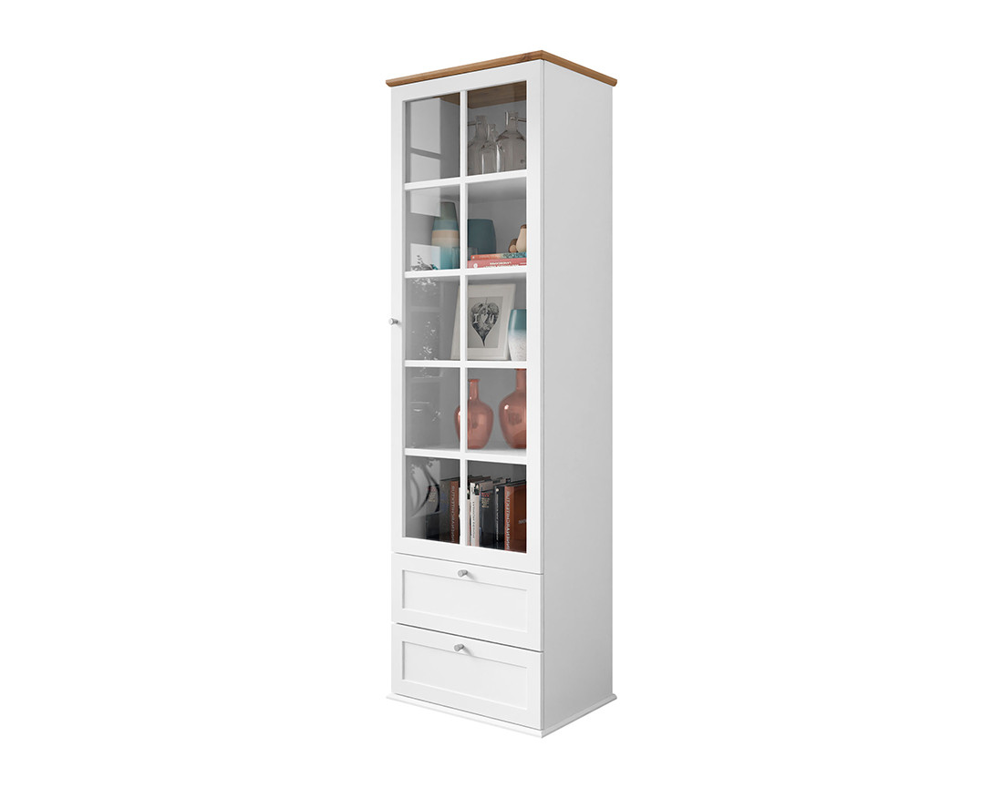 Vitrine bois et blanc 201 cm Francesco