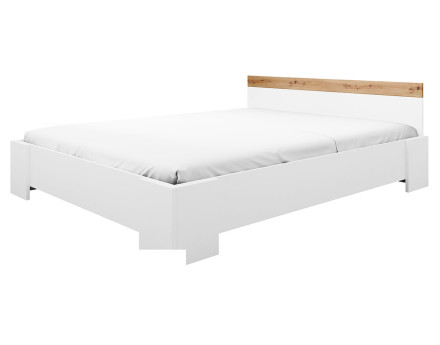 Lit 160x200 cm bois et blanc Francesco