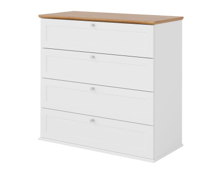Commode bois et blanc 92 cm Francesco