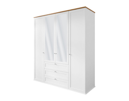 Armoire bois et blanc 182x201 cm Francesco