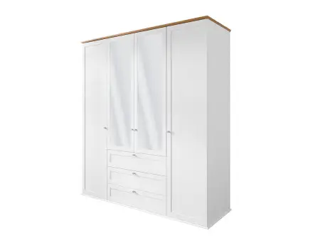 Armoire bois et blanc 182x201 cm Francesco