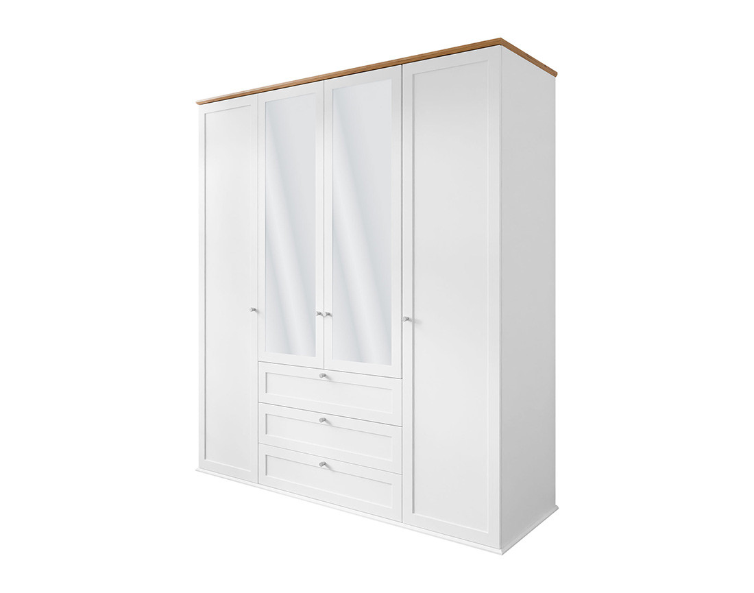 Armoire bois et blanc 182x201 cm Francesco