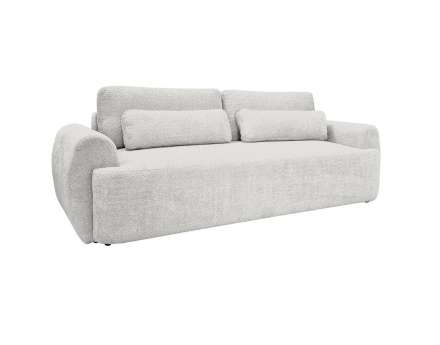 Canapé 3 places convertible avec coffre en tissu bouclette Mahina