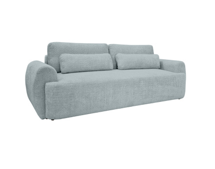 Canapé 3 places convertible avec coffre en tissu bouclette Mahina