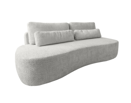Canapé 3 places sans accoudoirs convertible en tissu bouclette Mahina