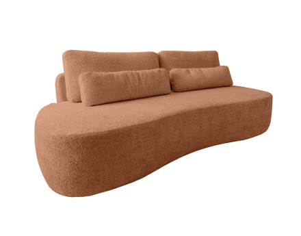 Canapé 3 places sans accoudoirs convertible en tissu bouclette Mahina
