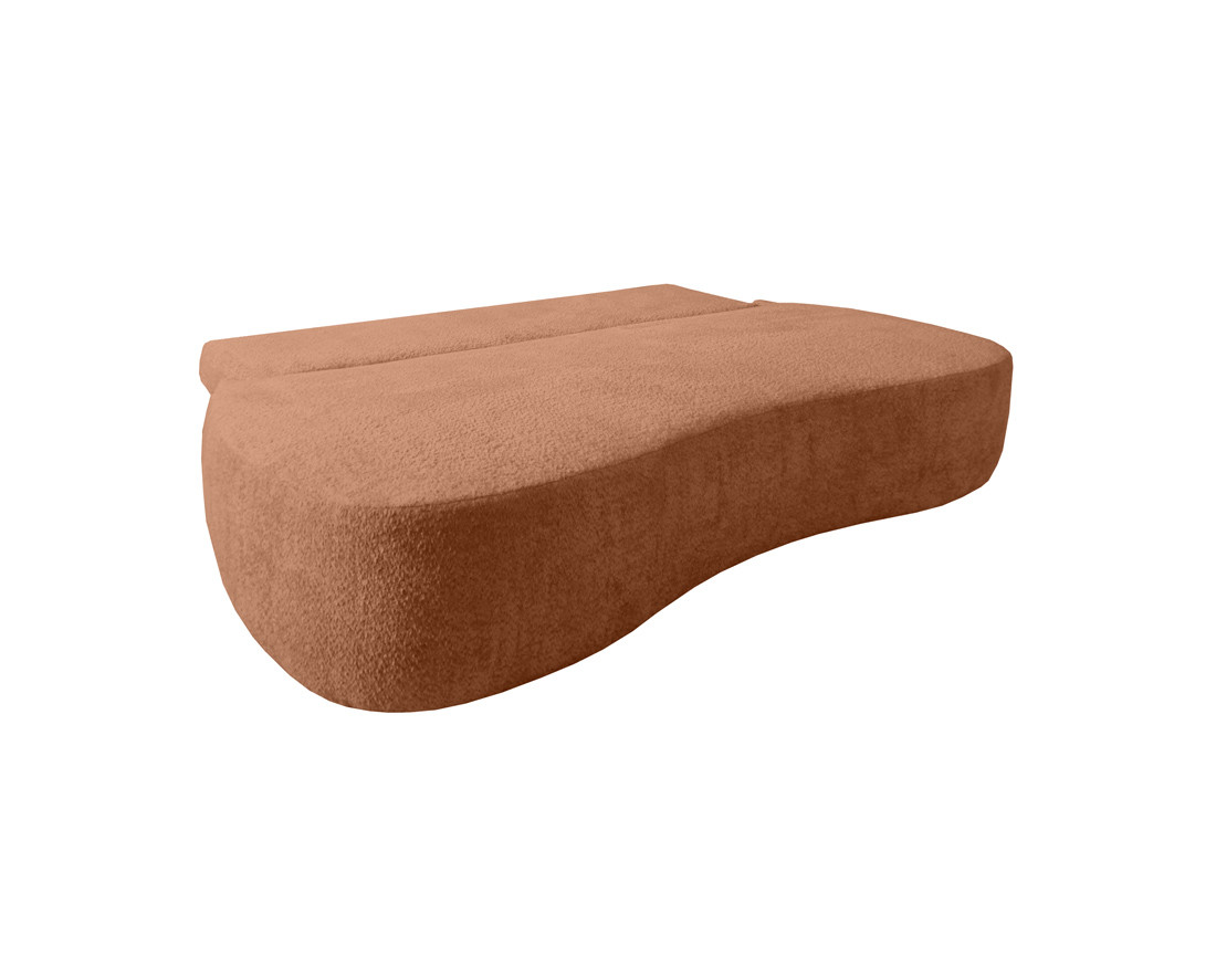 Canapé 3 places sans accoudoirs convertible en tissu bouclette Mahina