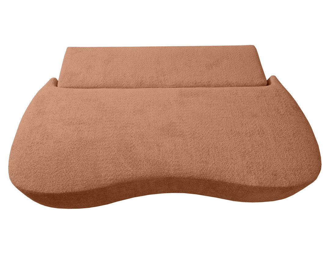 Canapé 3 places sans accoudoirs convertible en tissu bouclette Mahina