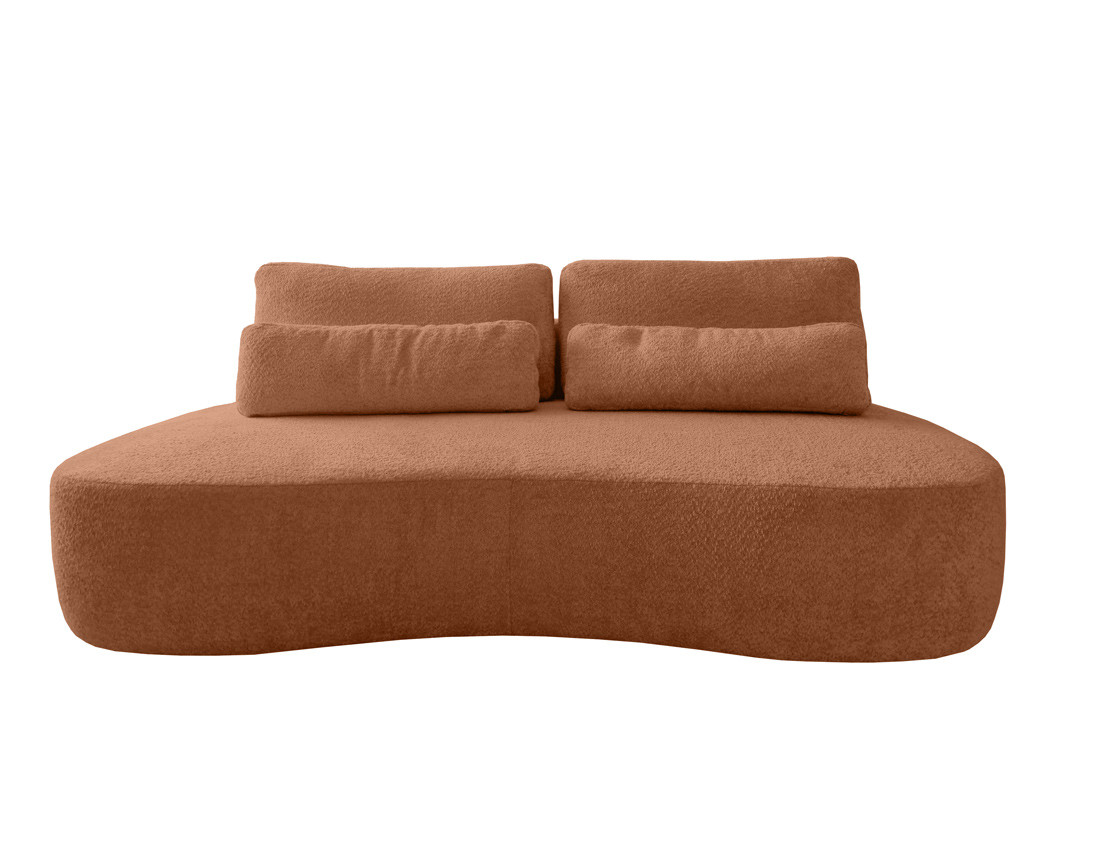 Canapé 3 places sans accoudoirs convertible en tissu bouclette Mahina
