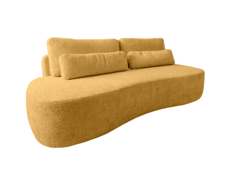 Canapé 3 places sans accoudoirs convertible en tissu bouclette Mahina