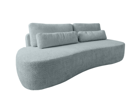 Canapé 3 places sans accoudoirs convertible en tissu bouclette Mahina