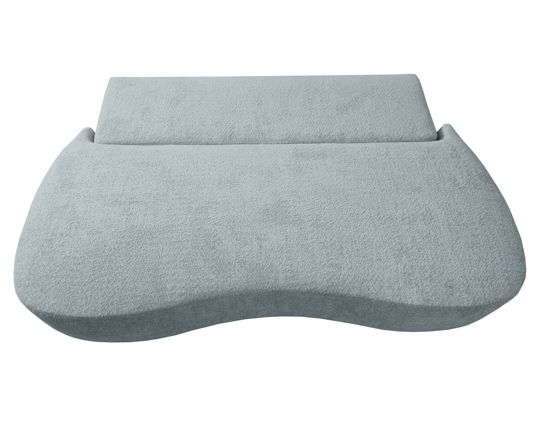 Canapé 3 places sans accoudoirs convertible en tissu bouclette Mahina