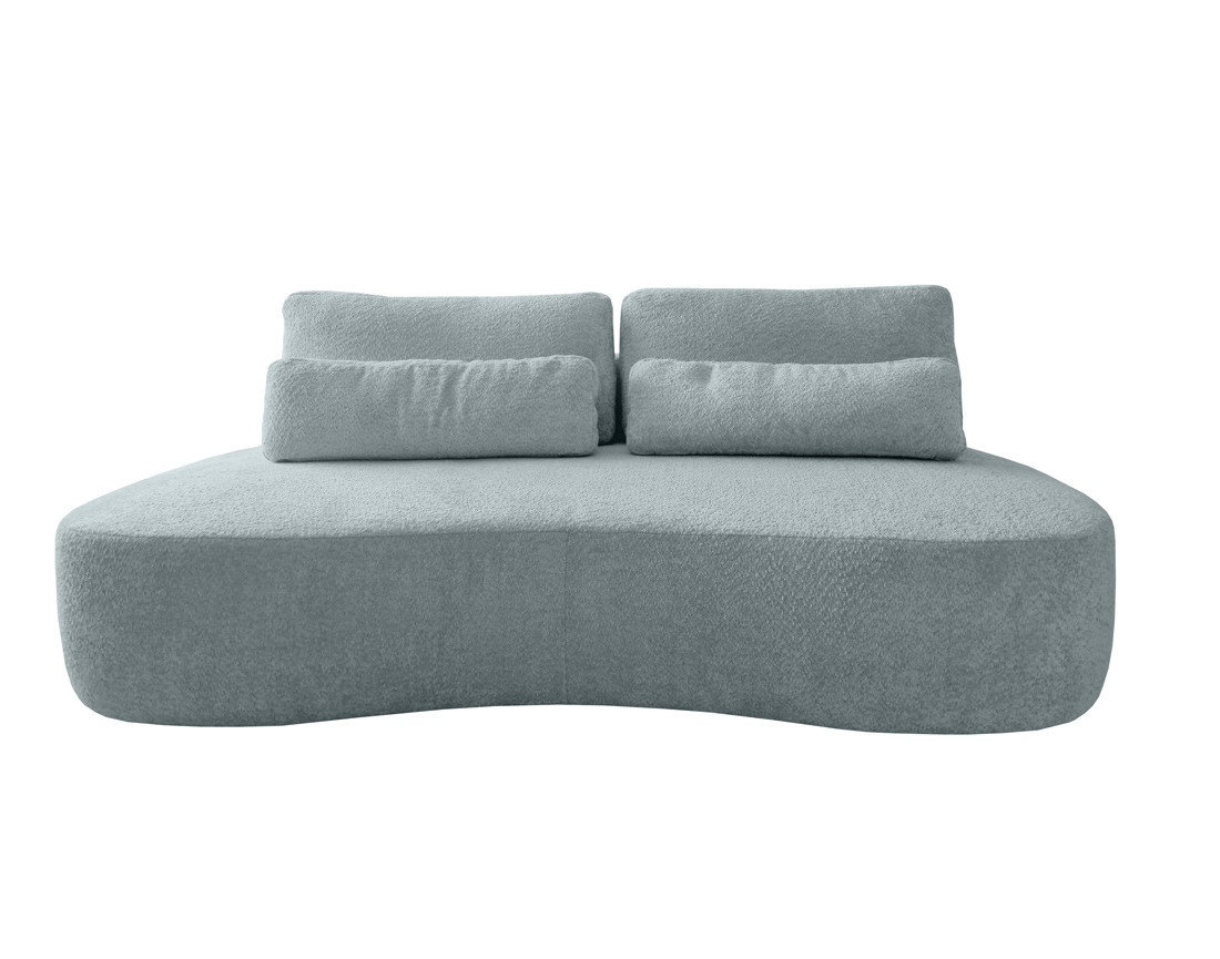 Canapé 3 places sans accoudoirs convertible en tissu bouclette Mahina