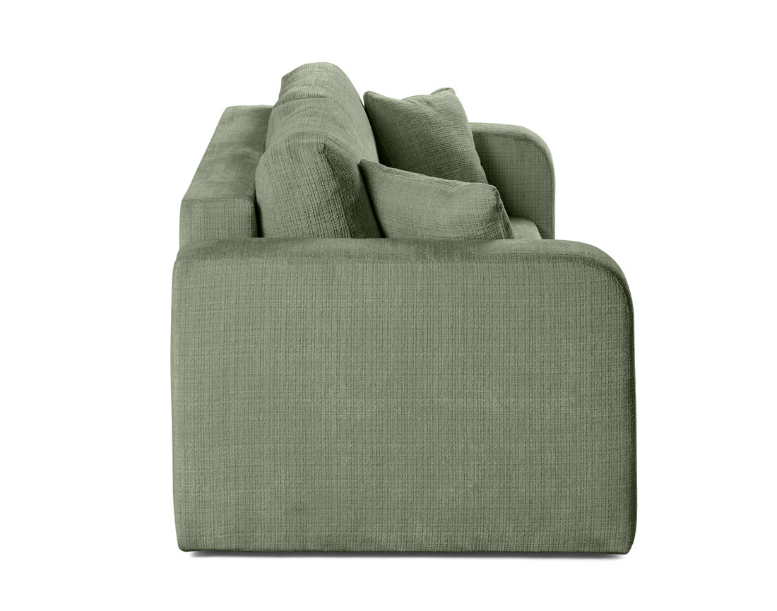 Canapé droit 2 places en velours texturé Miro