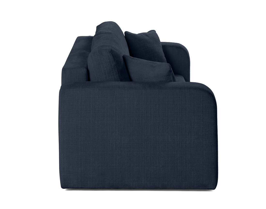 Canapé droit 2 places en velours texturé Miro