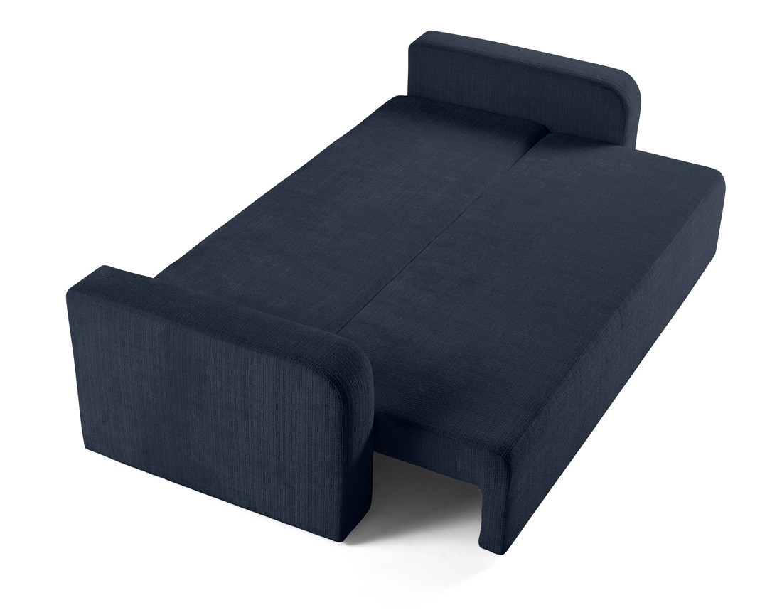 Canapé droit 3 places convertible avec coffre en velours texturé Miro