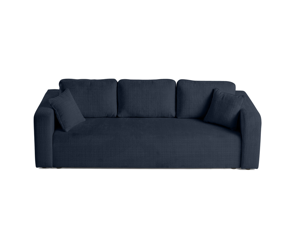 Canapé droit 3 places convertible avec coffre en velours texturé Miro