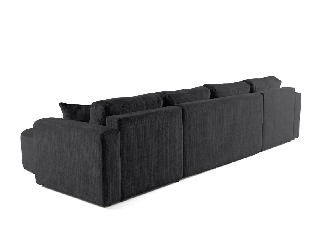 Canapé panoramique convertible avec coffre en velours texturé Miro