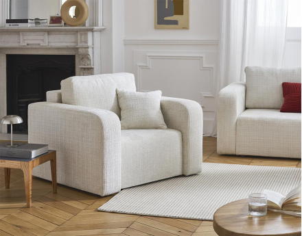 Fauteuil en velours texturé Miro