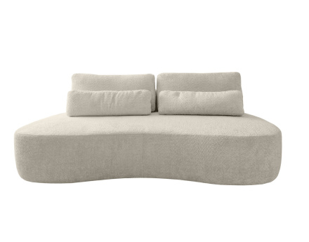 Canapé 3 places sans accoudoirs convertible en tissu bouclette Mahina