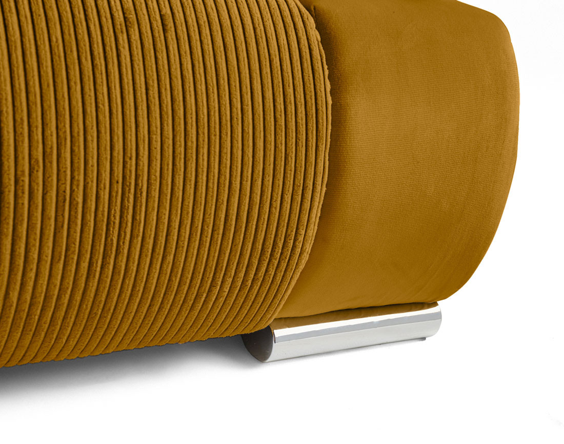 Canapé 3 places convertible avec coffre en velours et velours côtelé Elio