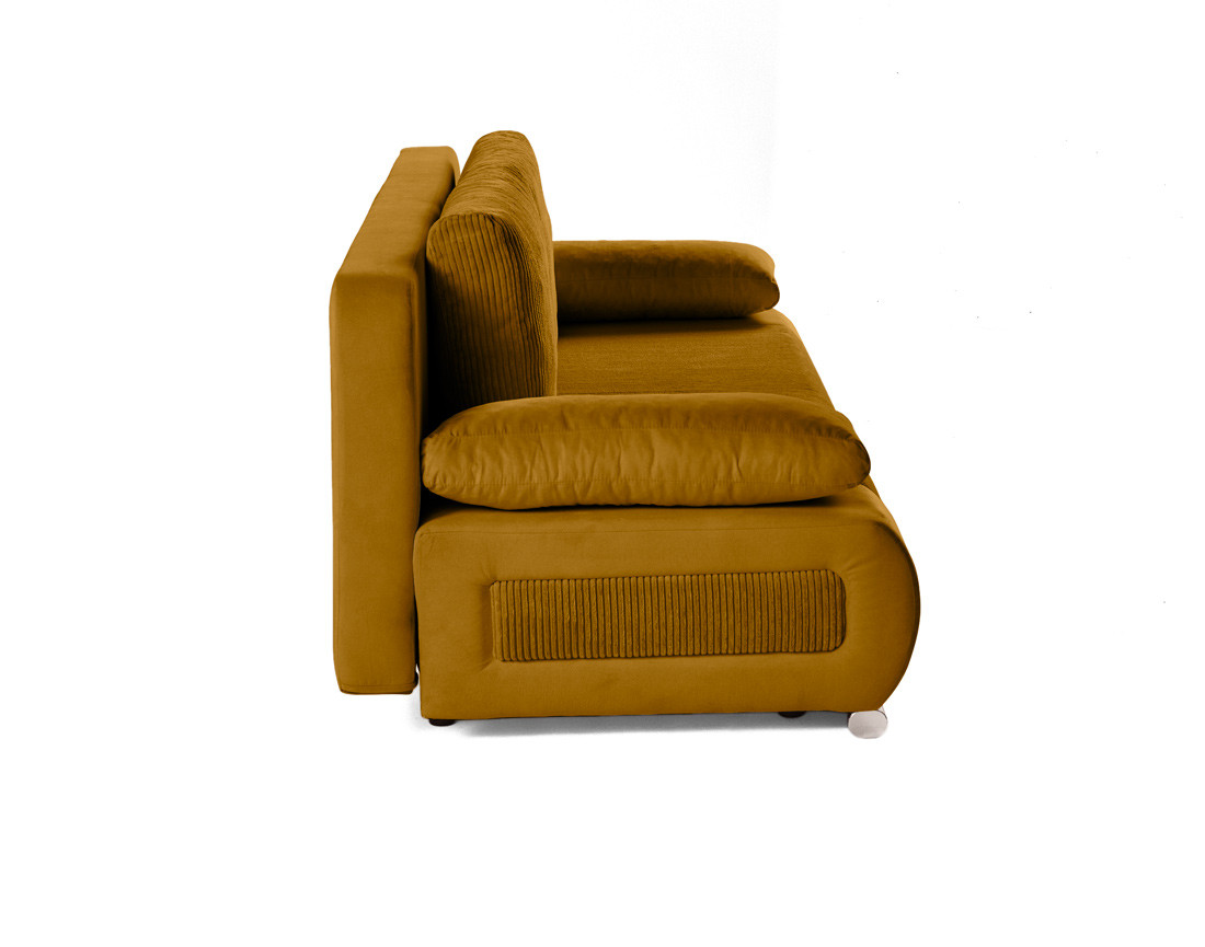 Canapé 3 places convertible avec coffre en velours et velours côtelé Elio