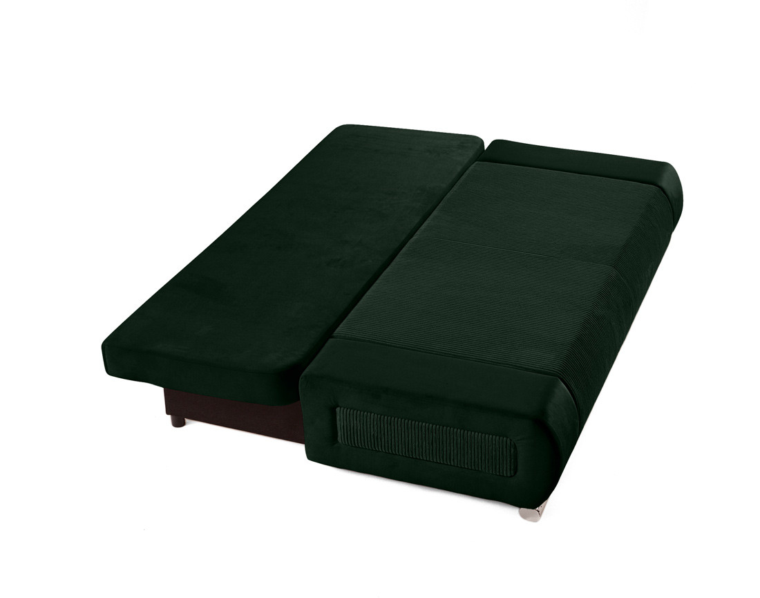 Canapé 3 places convertible avec coffre en velours et velours côtelé Elio