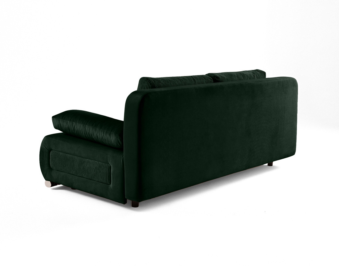 Canapé 3 places convertible avec coffre en velours et velours côtelé Elio