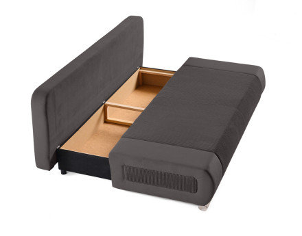 Canapé 3 places convertible avec coffre en velours et velours côtelé Elio