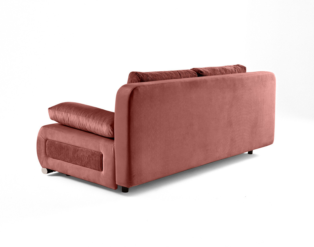 Canapé 3 places convertible avec coffre en velours et velours côtelé Elio
